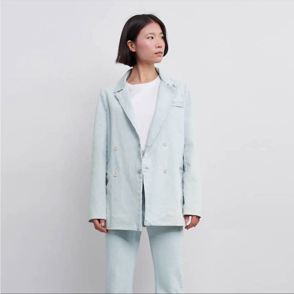 NWT Levi’s made & crafted light wash denim quilted sports coat blazer - Picture 4 of 16